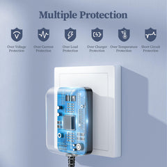 DONYOIE 5V DC power supply with a 6ft cable enables flexible placement while charging.