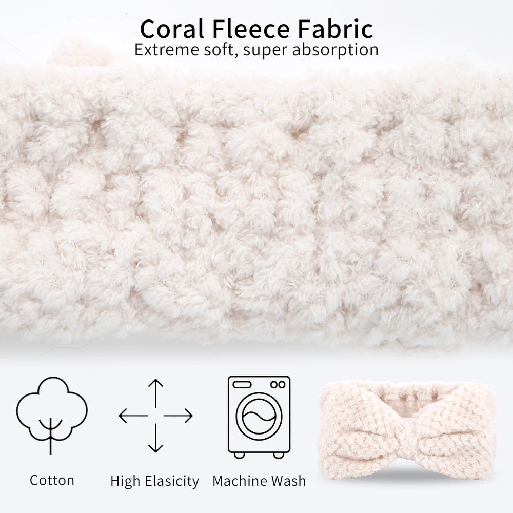 DOOBO spa headbands bowtie design adds cute style while keeping hair away