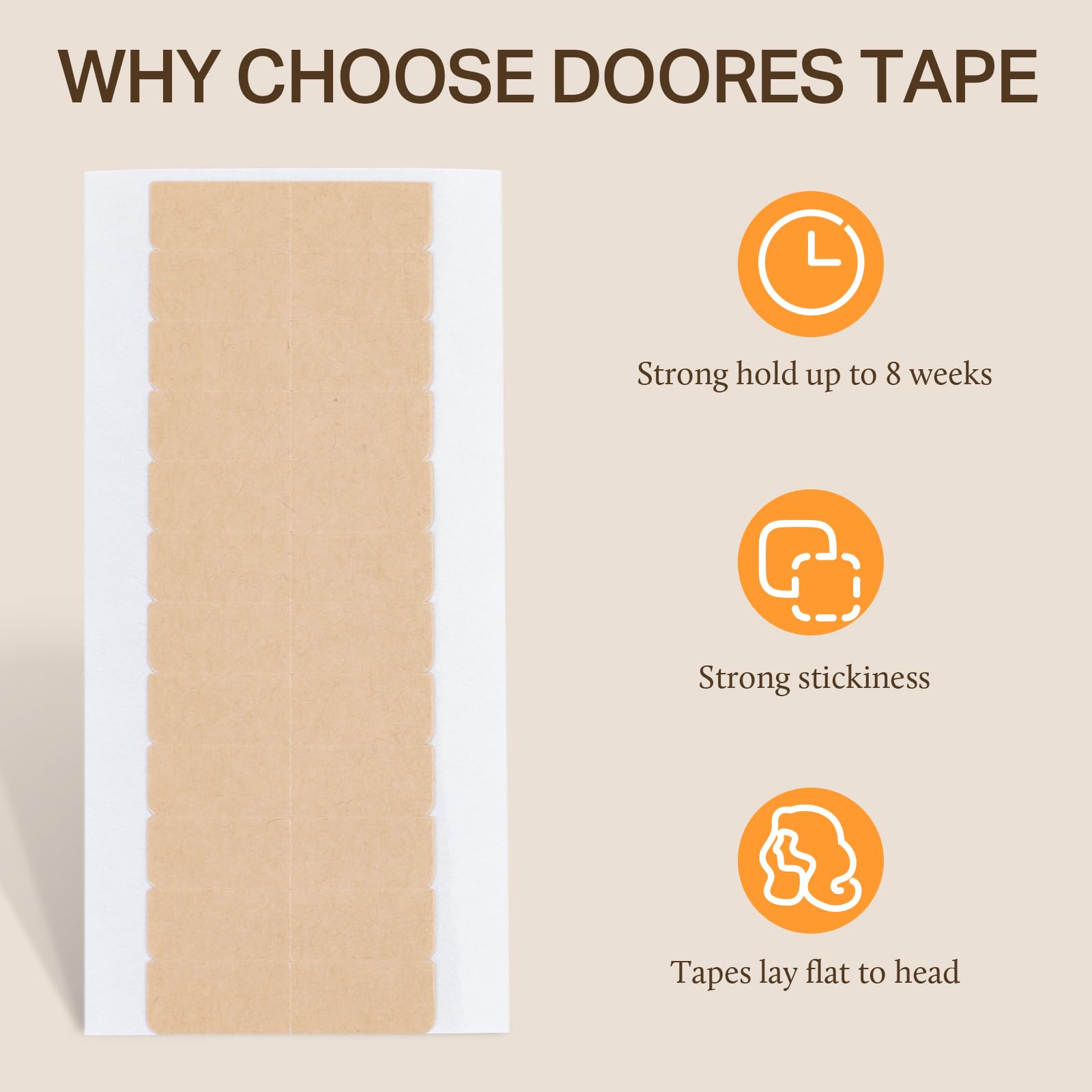 DOORES packaging showing 72 tabs for convenient home or salon use