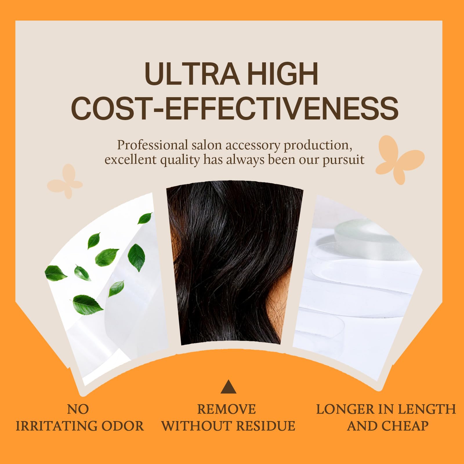 DOORES transparent adhesive tape blends with hair for discreet wear.