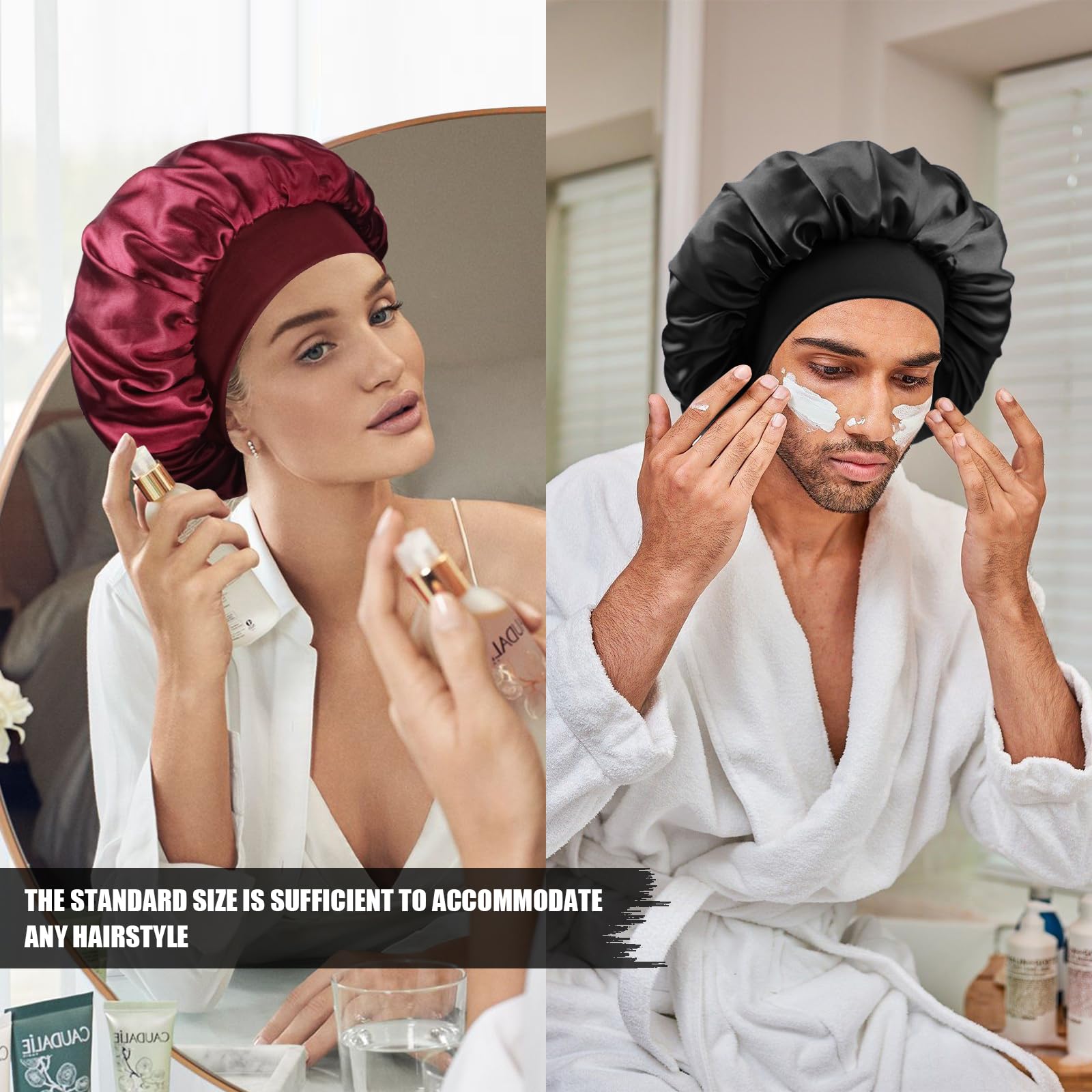 Doitory bonete satin-uso nocturno perfecto para dormir, lavado y rutinas de belleza.
