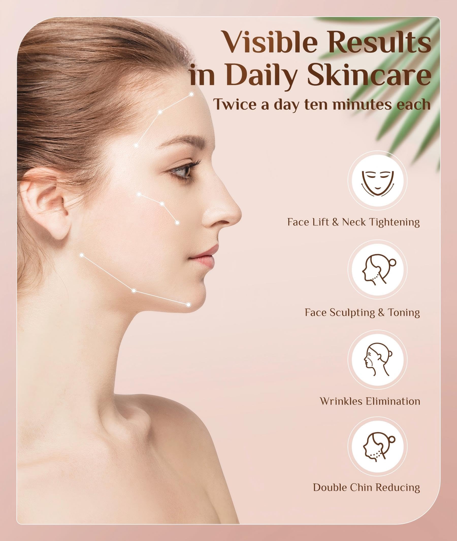Dopsikn double chin-target tool for gentle sculpting-like sensations.