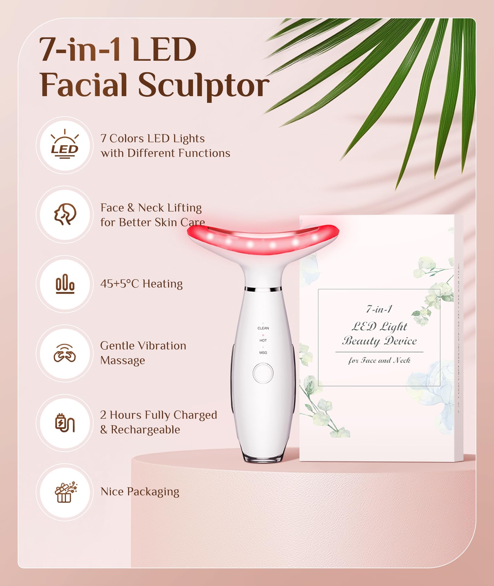 Dopsikn red-light therapy wand glowing to support at-home skincare sessions