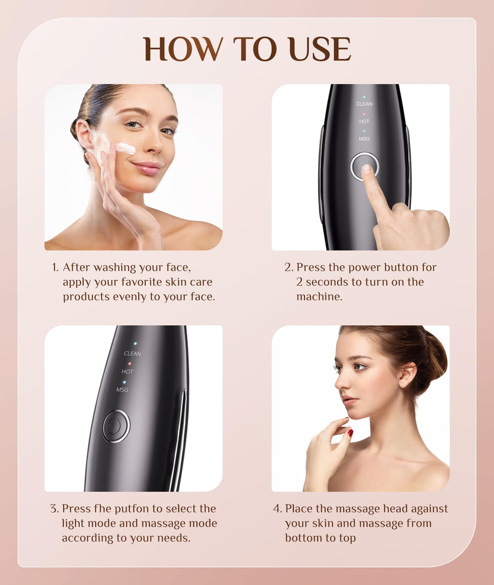 Dopsikn vibrating massager action capturing a soft facial massage during routine