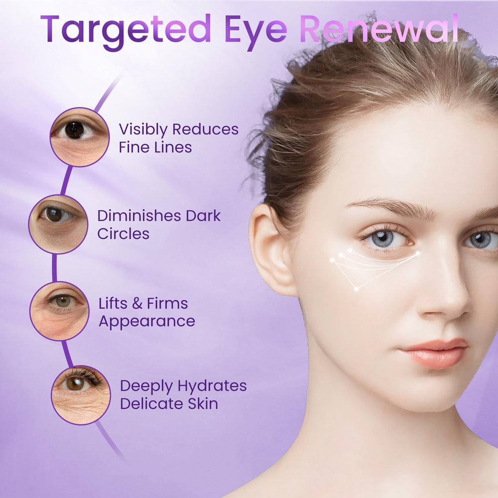 Doracome Retinol Eye Cream application dab demonstrating gentle under-eye nourishment.