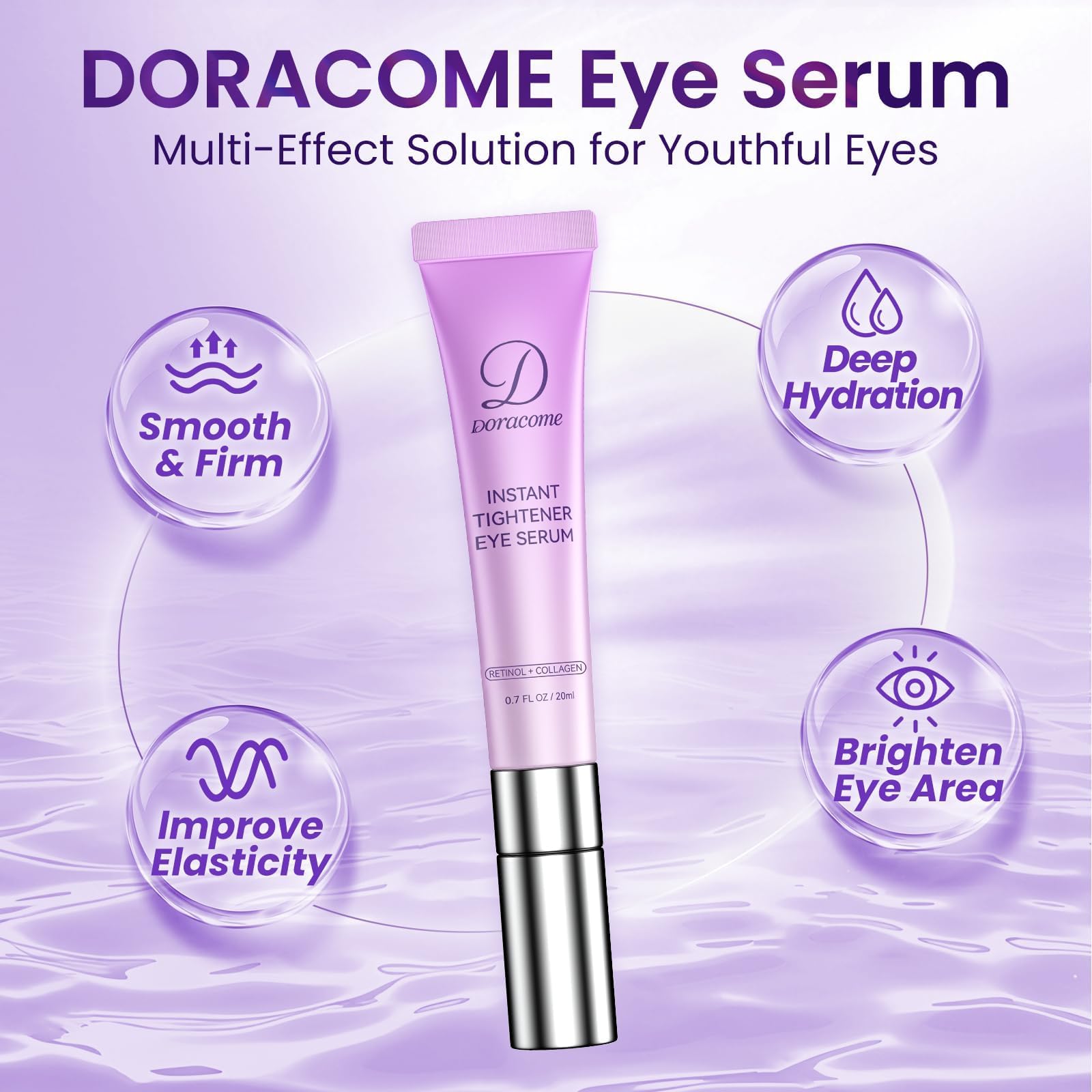 Doracome under-eye serum tube for easy application and quick absorption.