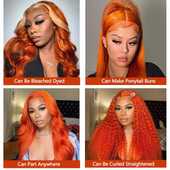 dorbess Ginger Orange 30-Inch Wig back view reveals long length and soft waves