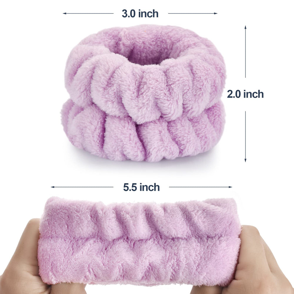Dorbetar face wash wristbands stay secure with gentle elastic for comfortable wear.