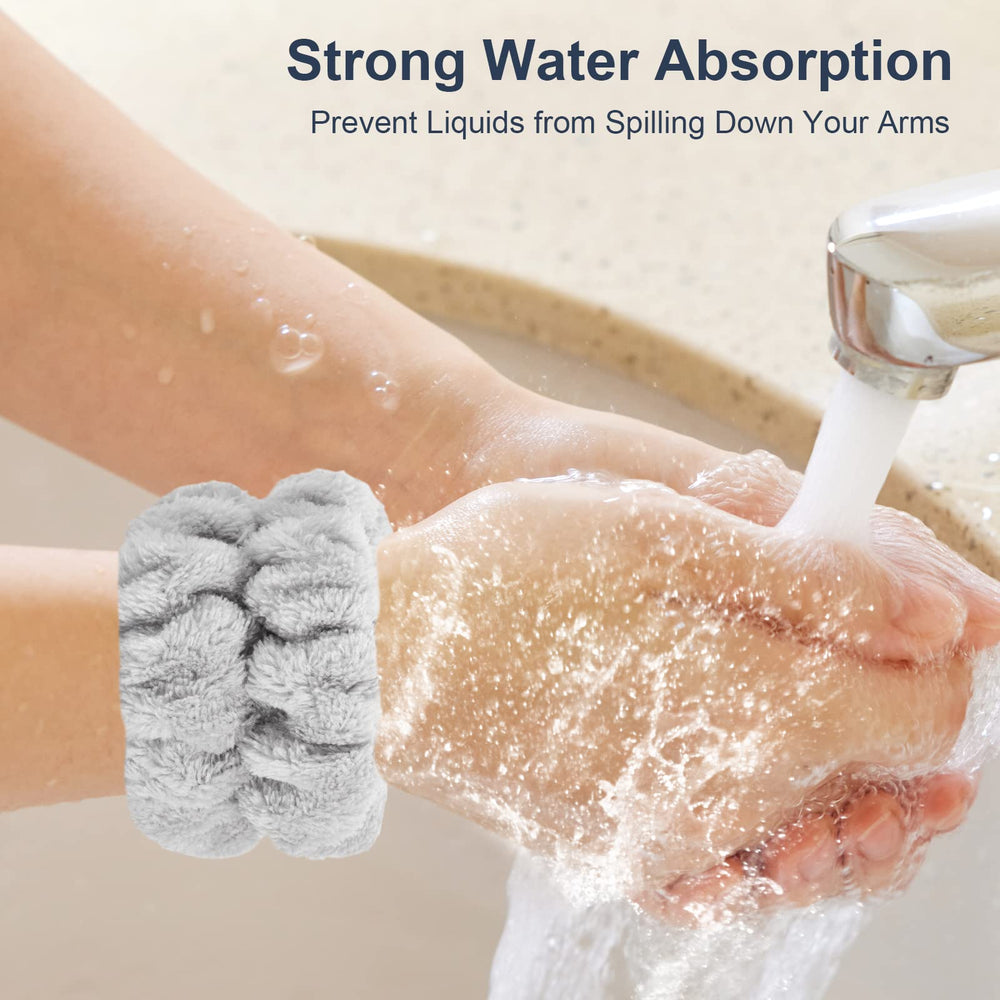 Dorbetar spa wristbands for washing face absorbing water to prevent splashes.