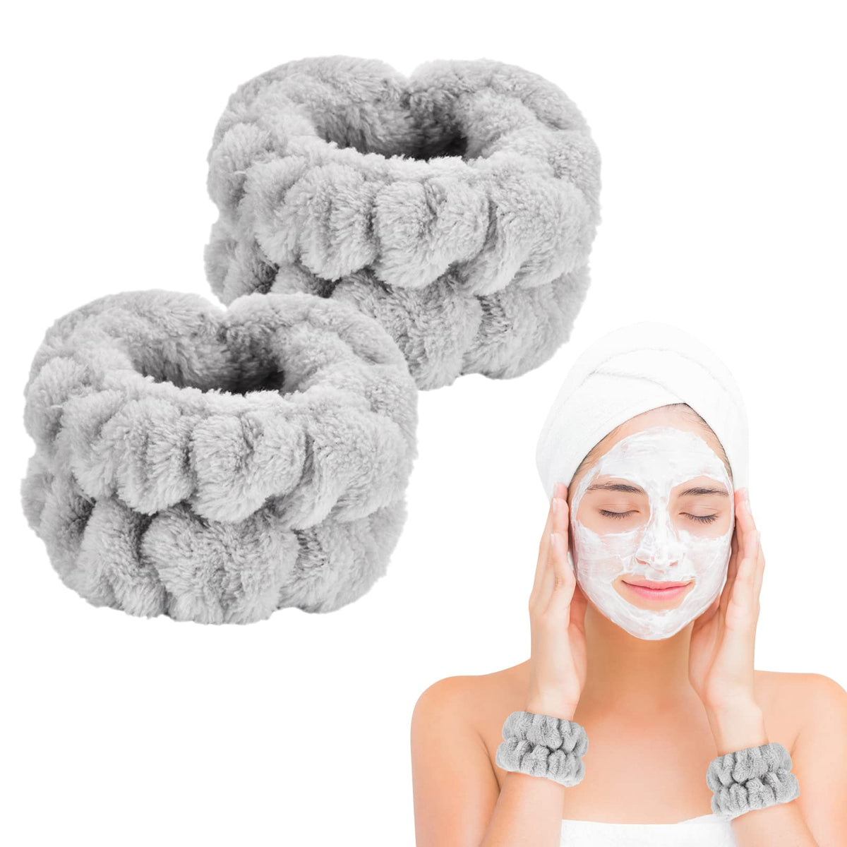 Dorbetar wrist towel for washing face with soft coral fleece keeps skin dry.