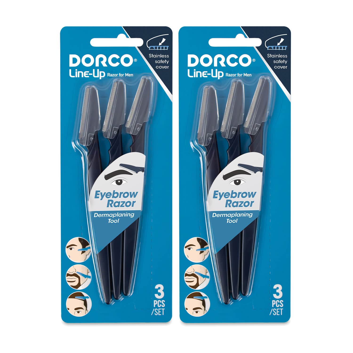 DORCO Line-Up Razor for Men focused on face dermaplaning for smoother skin.