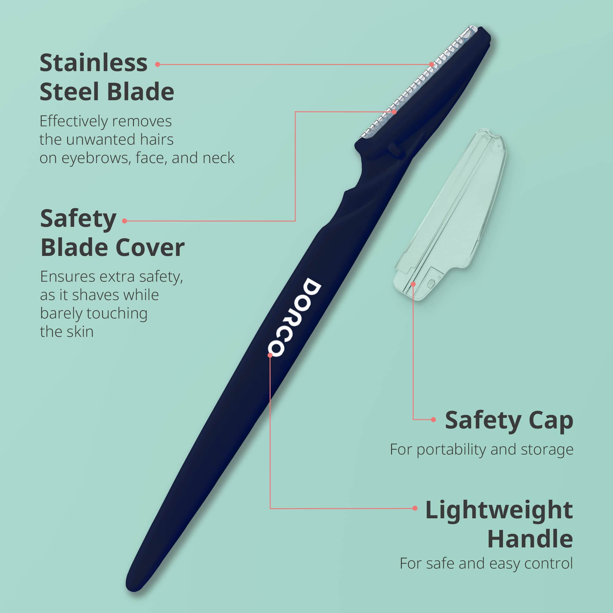 DORCO Line-Up Razor for Men trims the neck edge for a clean look.
