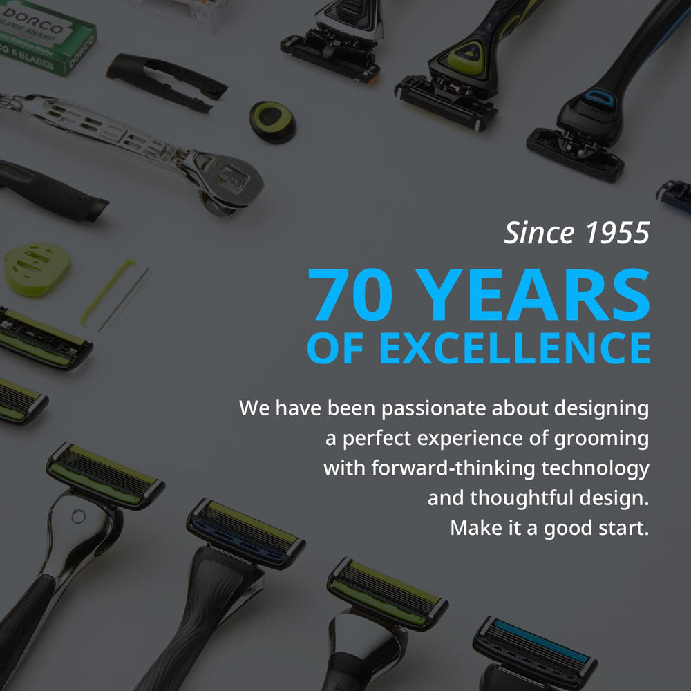 Dorco Pace 4 Pro product display featuring compact, modular shaving system