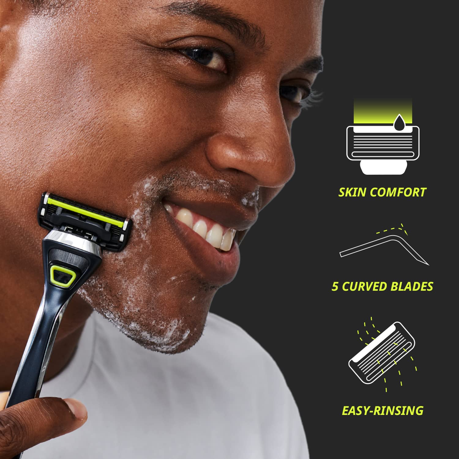 Dorco Pace 5 Pro open blade design allows easy rinsing and blade longevity