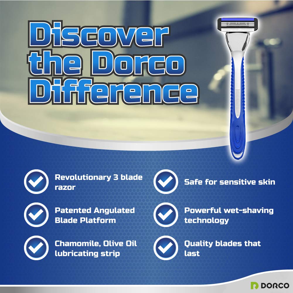 Dorco Pace 3 lubrication strip with chamomile, olive oil, allantoin nourishes the skin.