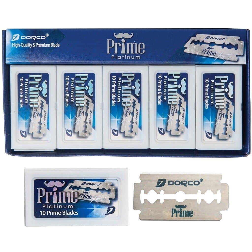 Dorco Prime packaging dimensions shown for compact shelf storage