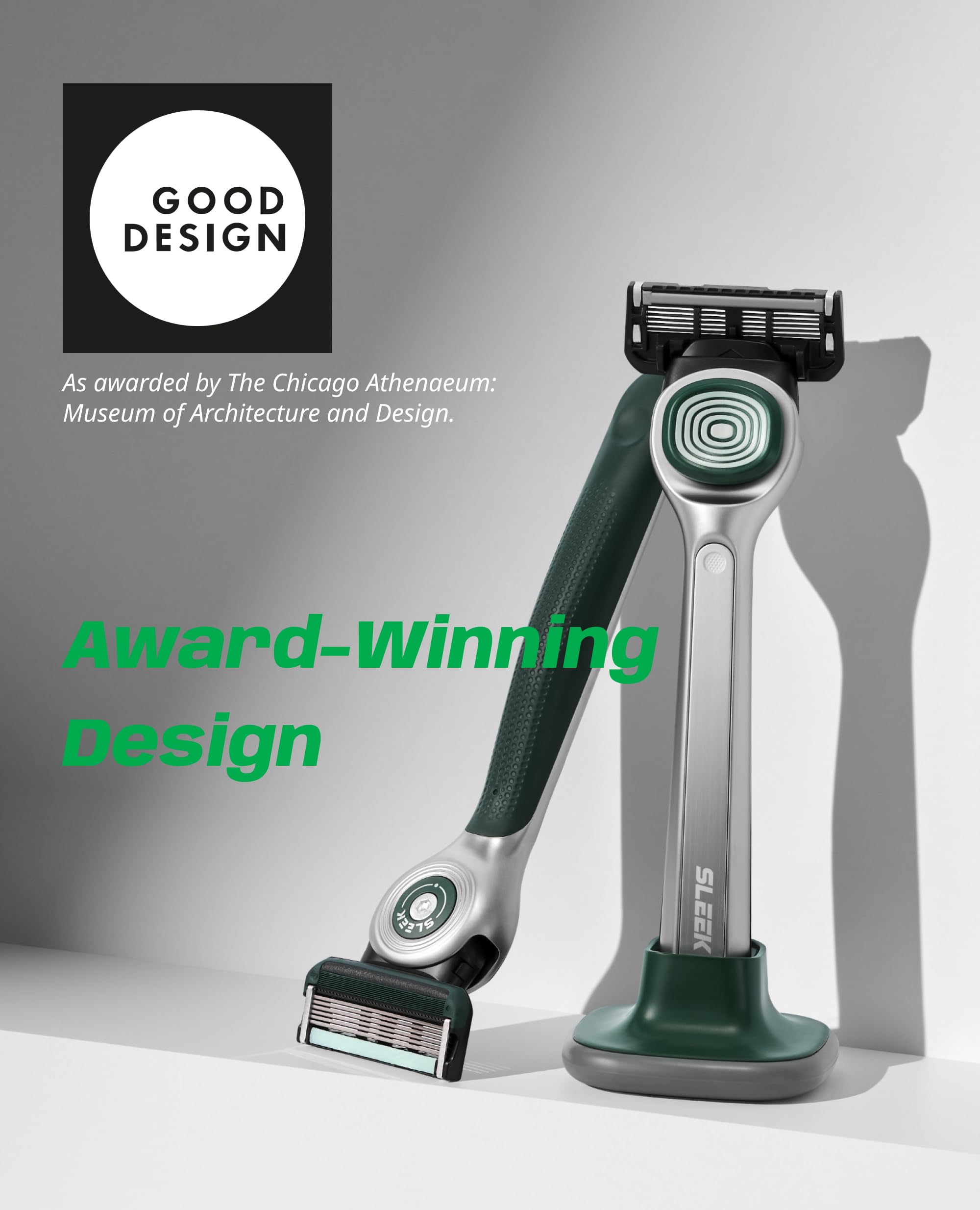 DORCO SLEEK ergonomic grip on a premium razor handle