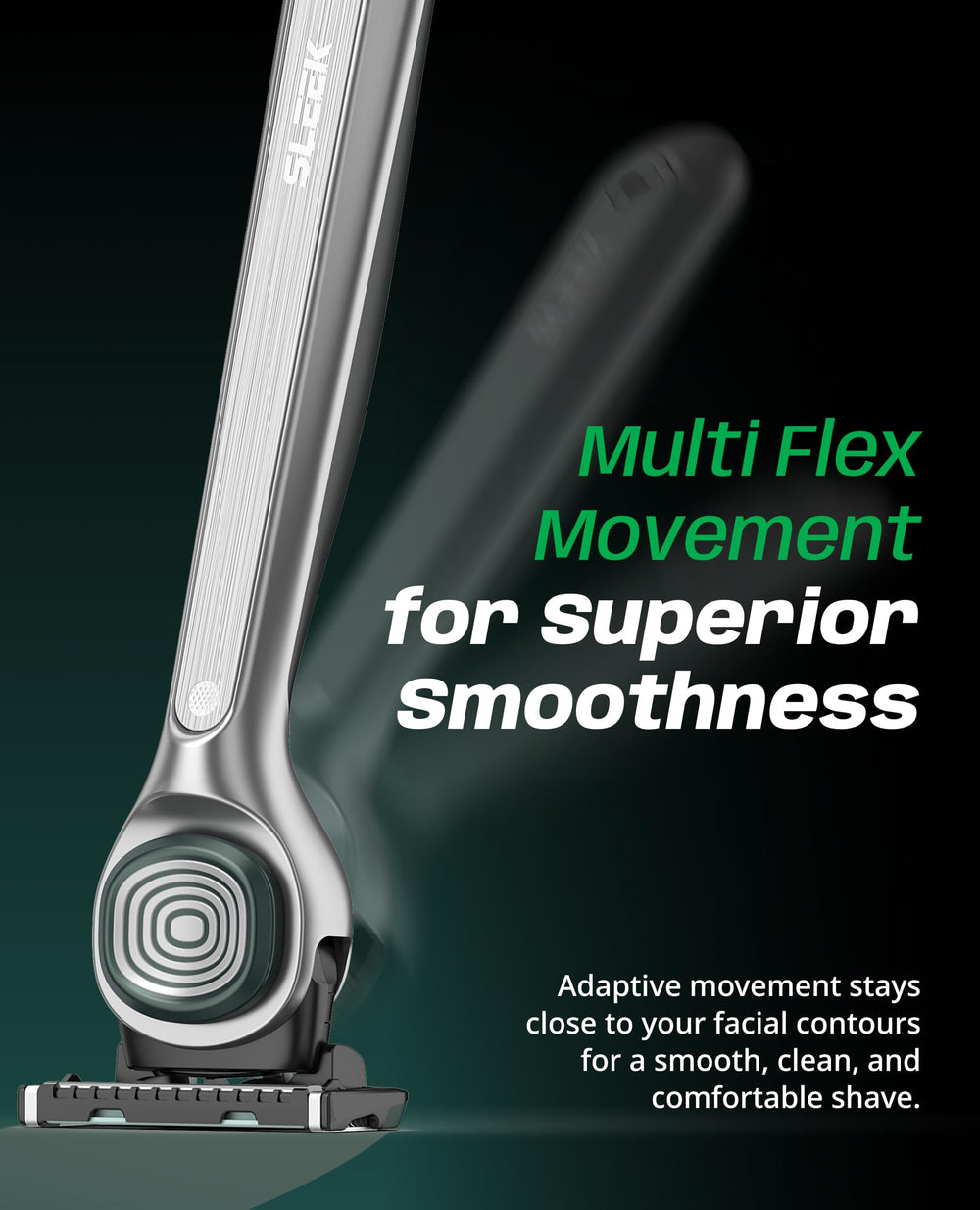 DORCO SLEEK multi-flex head adapting to facial contours