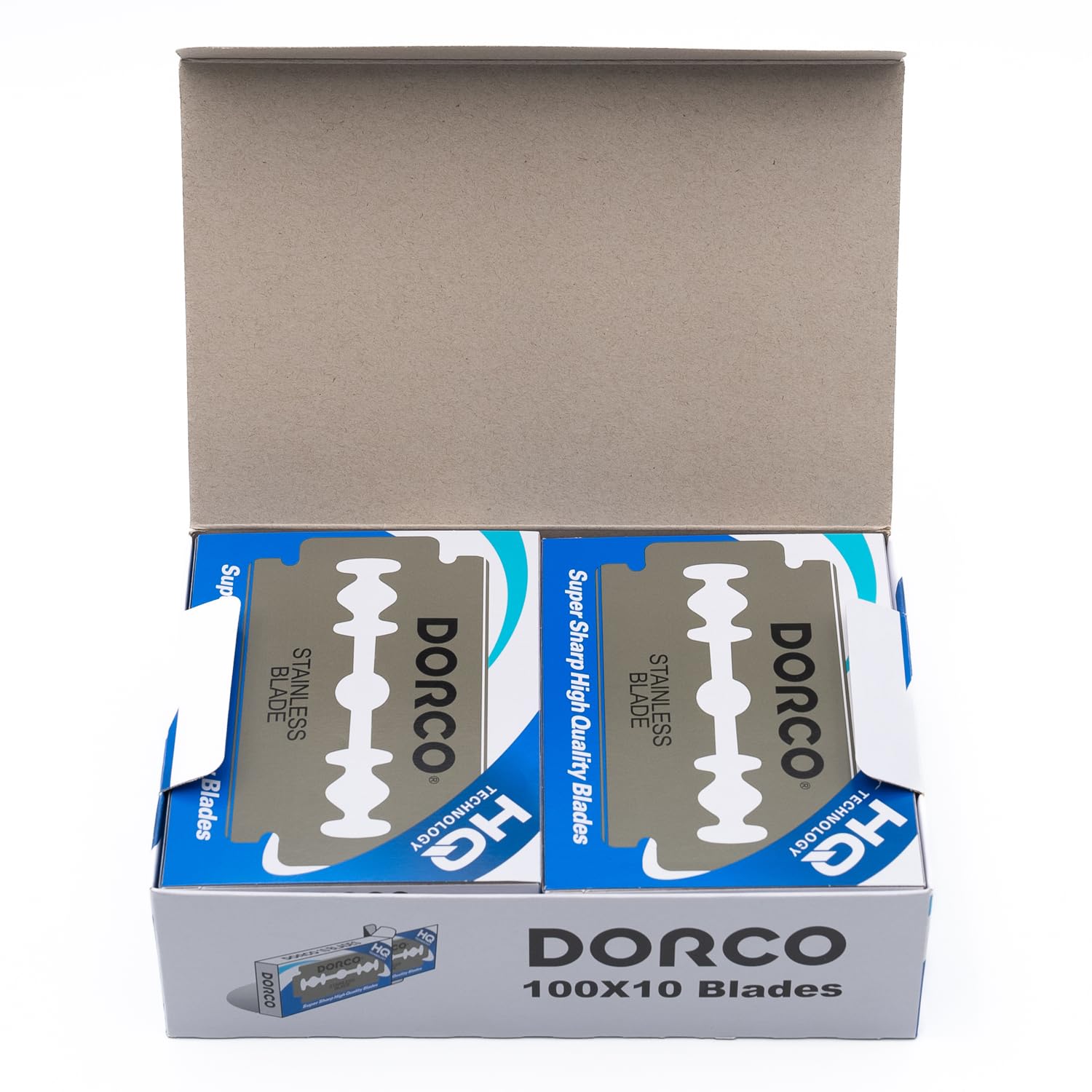 DORCO ST300 platinum blades compatible with most safety razors for versatile shaving.