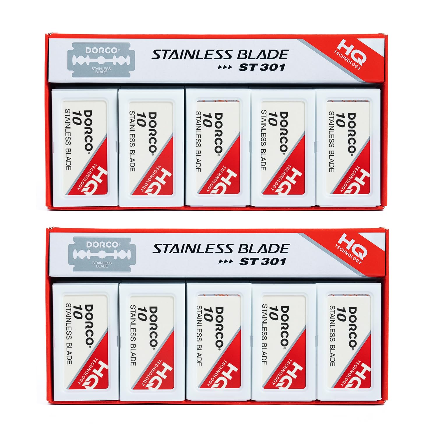 Dorco ST301 Platinum Extra blades packaging front, signaling reliable daily grooming.