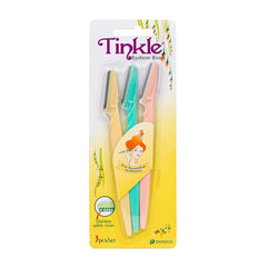 Dorco Tinkle dermaplaning tool used on the face for smoother skin