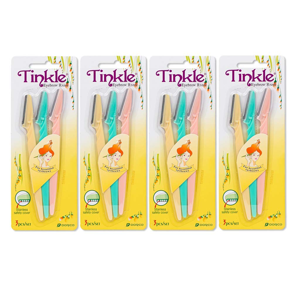 DORCO Tinkle dermaplaning tool in packaging offers precise facial hair removal for smooth skin