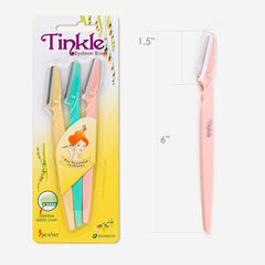 DORCO Tinkle dermaplaning blade detail shows stainless steel edge for precise removal.