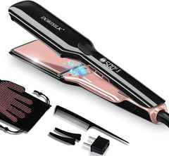 Dorisilk 500°F professional flat iron for fast, even straightening with ceramic plates.