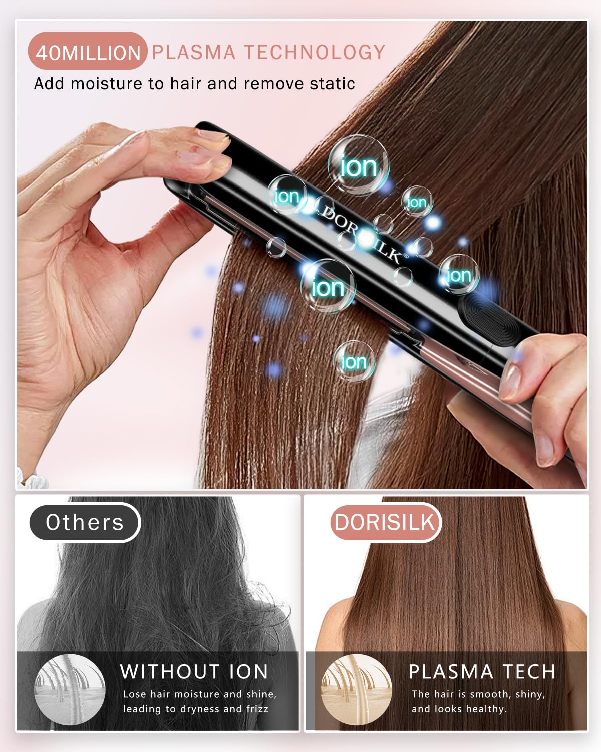 DORISILK dual voltage for international travel styling on the go.