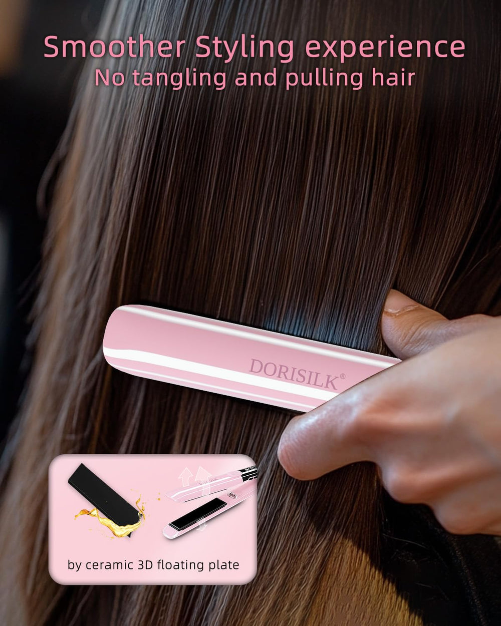 Dorisilk pink professional hair flat iron adds a stylish look while delivering salon-like results.