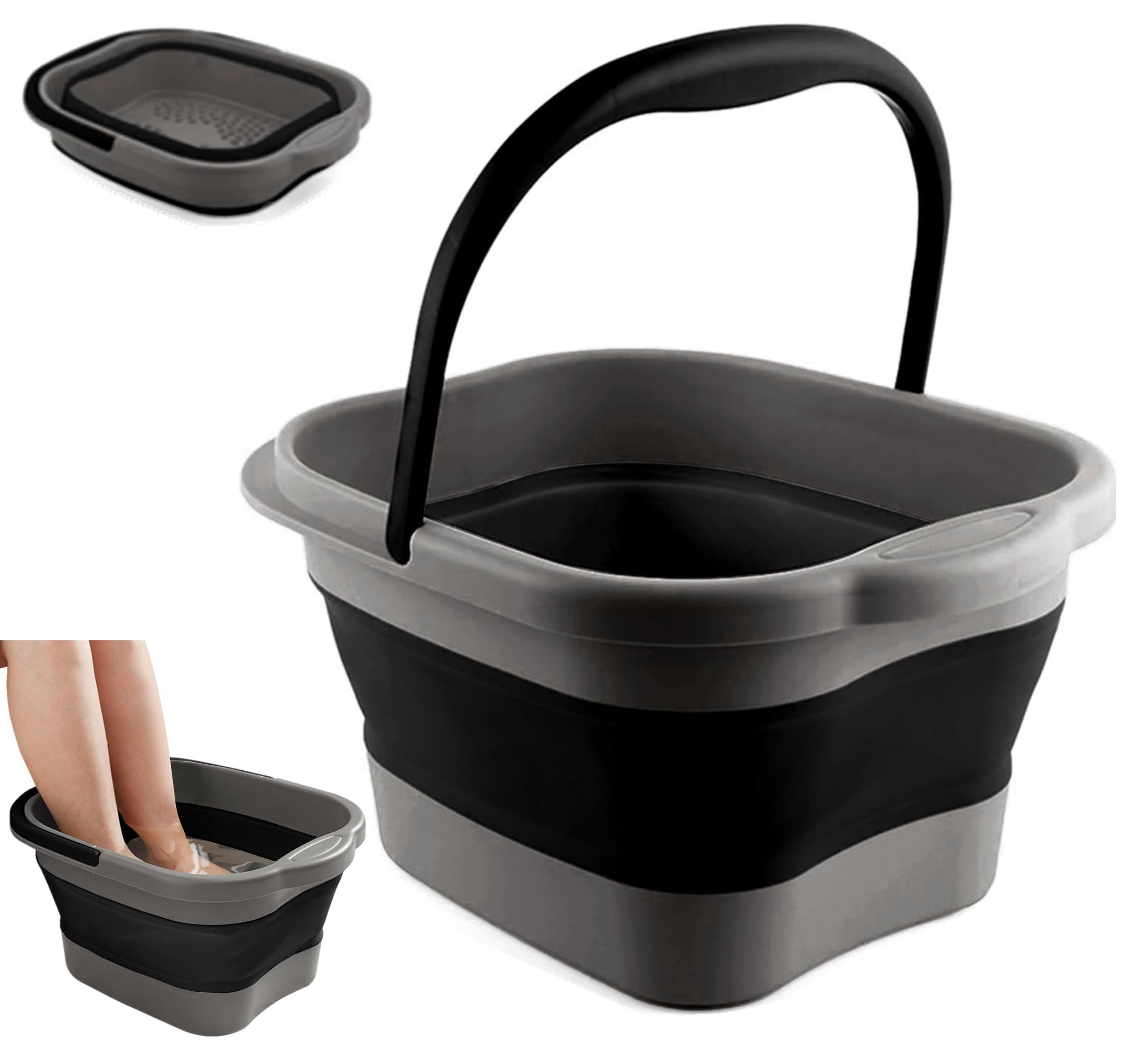 DoroSun collapsible foot tub folded for compact storage.