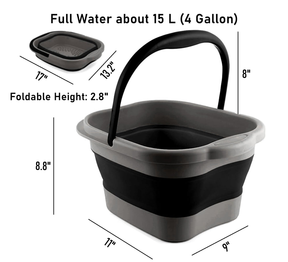 DoroSun collapsible foot tub opened into a full basin for soaking.