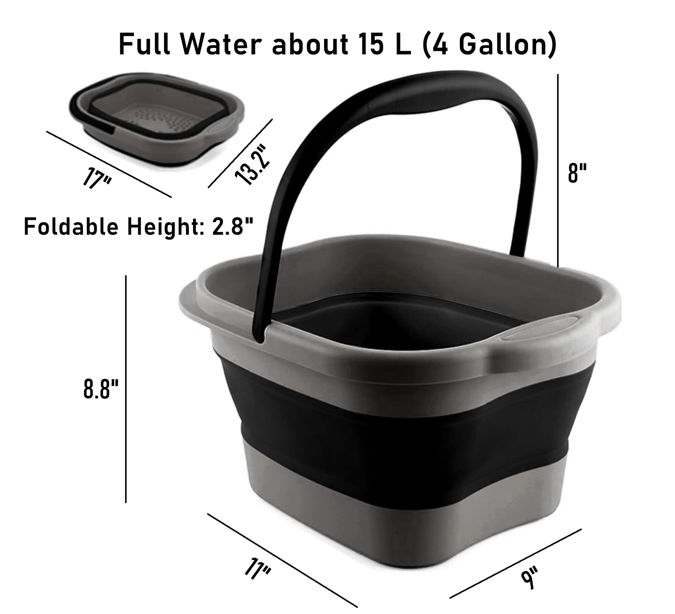 DoroSun collapsible foot tub opened into a full basin for soaking.