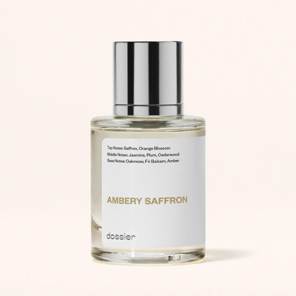 Dossier Ambery Saffron base-notes featuring oakmoss, fir balsam, amber