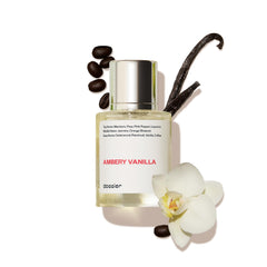 Dossier Ambery Vanilla bottle pour highlights a refined, long-lasting scent for evening wear