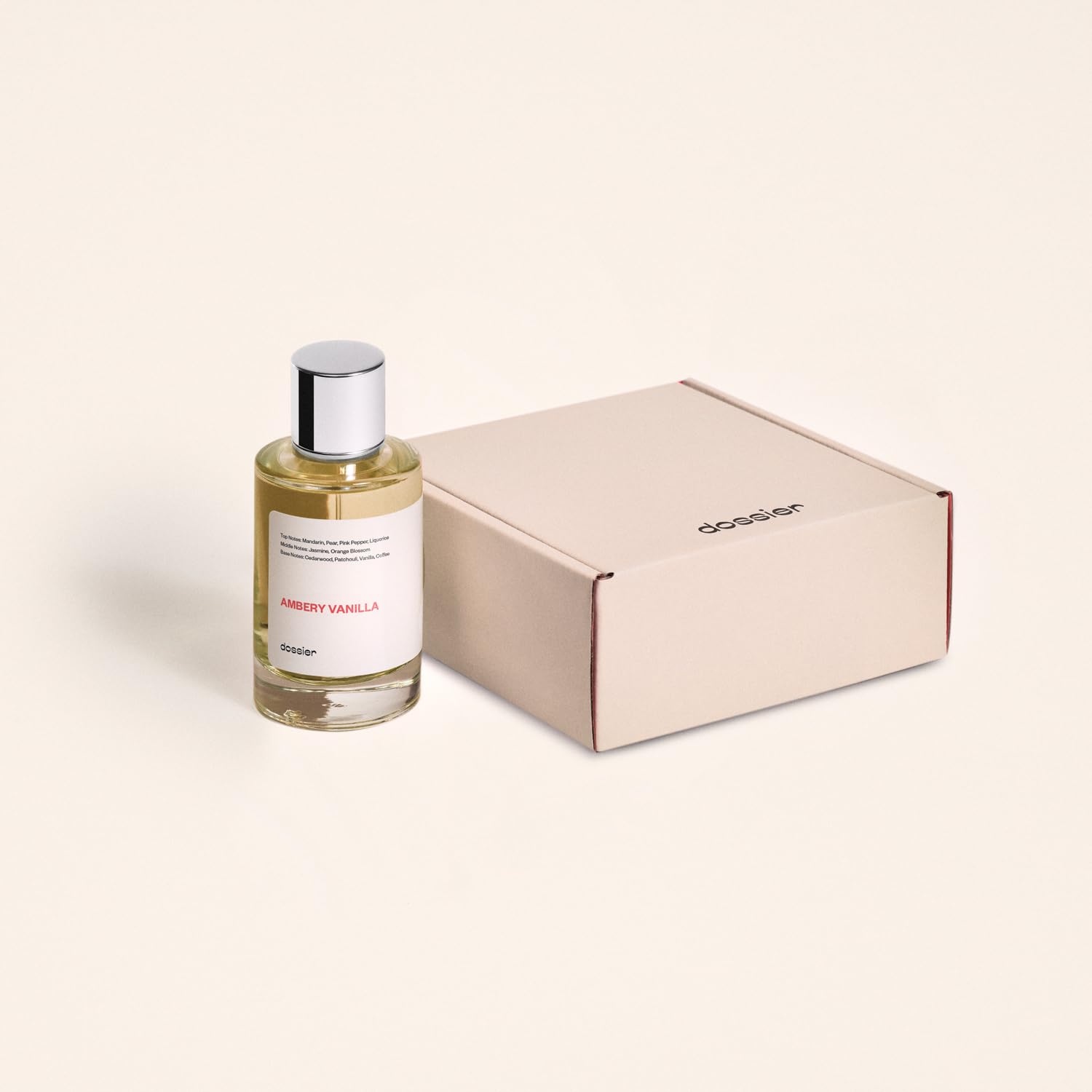 Dossier Ambery Vanilla coffee base adds subtle depth to the scent