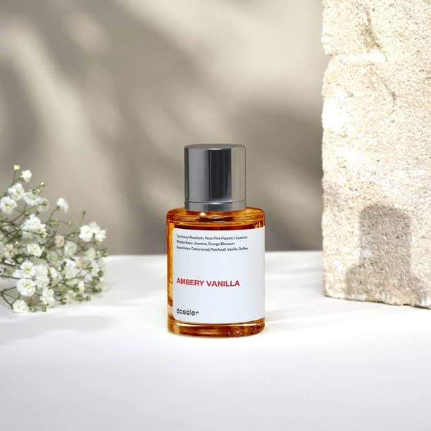 Dossier Ambery Vanilla packaging display showcases luxury presentation