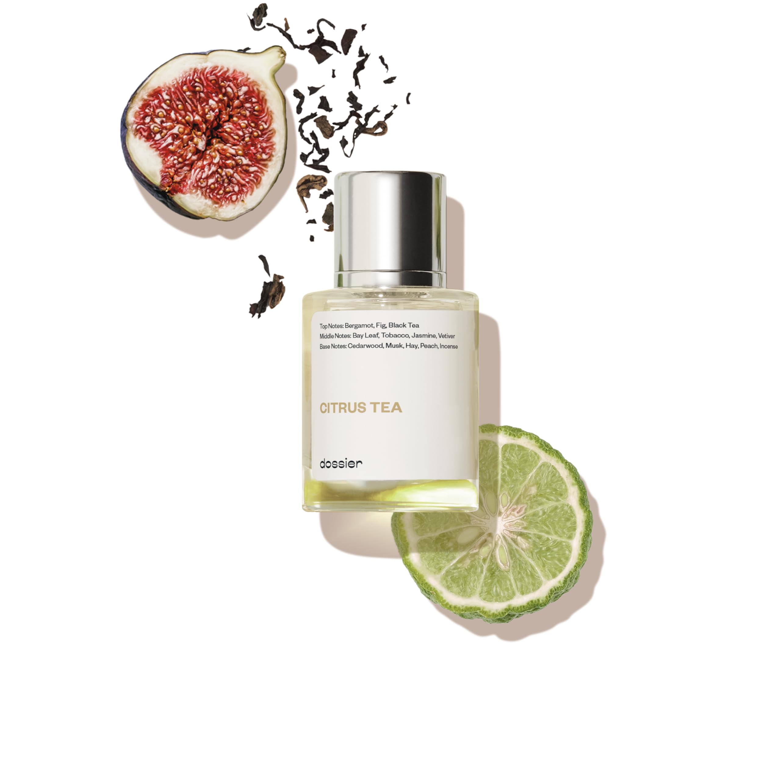 Dossier Citrus Tea bottle front view for everyday wear and subtle fragrance confidence.