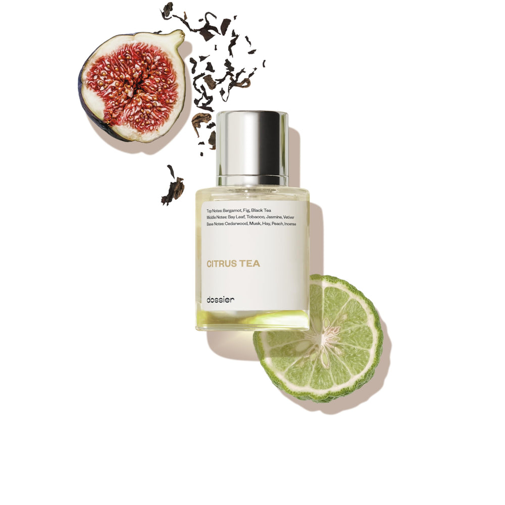 Dossier Citrus Tea bottle front view for everyday wear and subtle fragrance confidence.