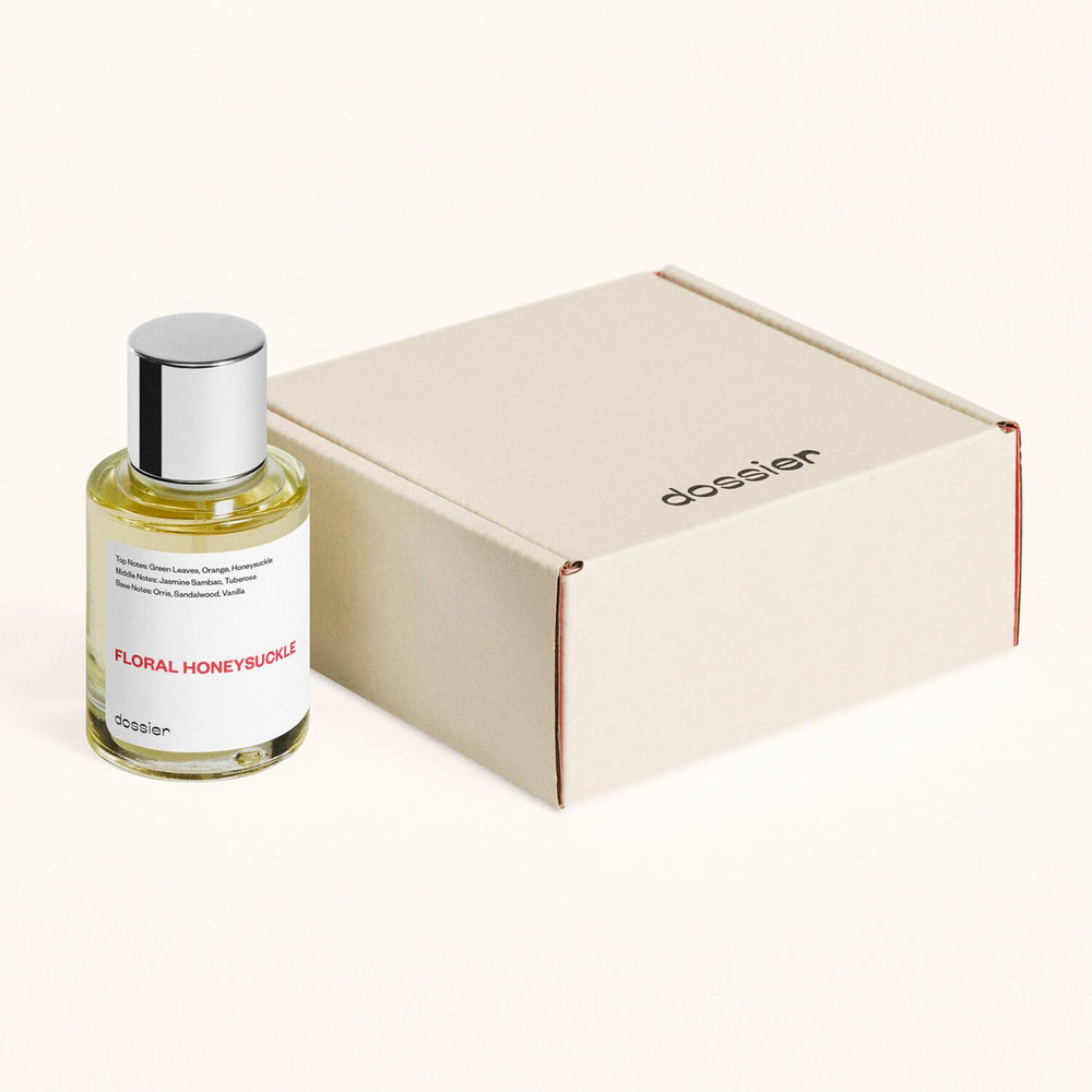 Dossier Floral Honeysuckle perfume application, easy-to-use spray for effortless mornings