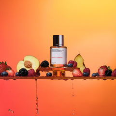 Dossier Fruity Almond box packaging showcasing accessible luxury fragrance presentation.