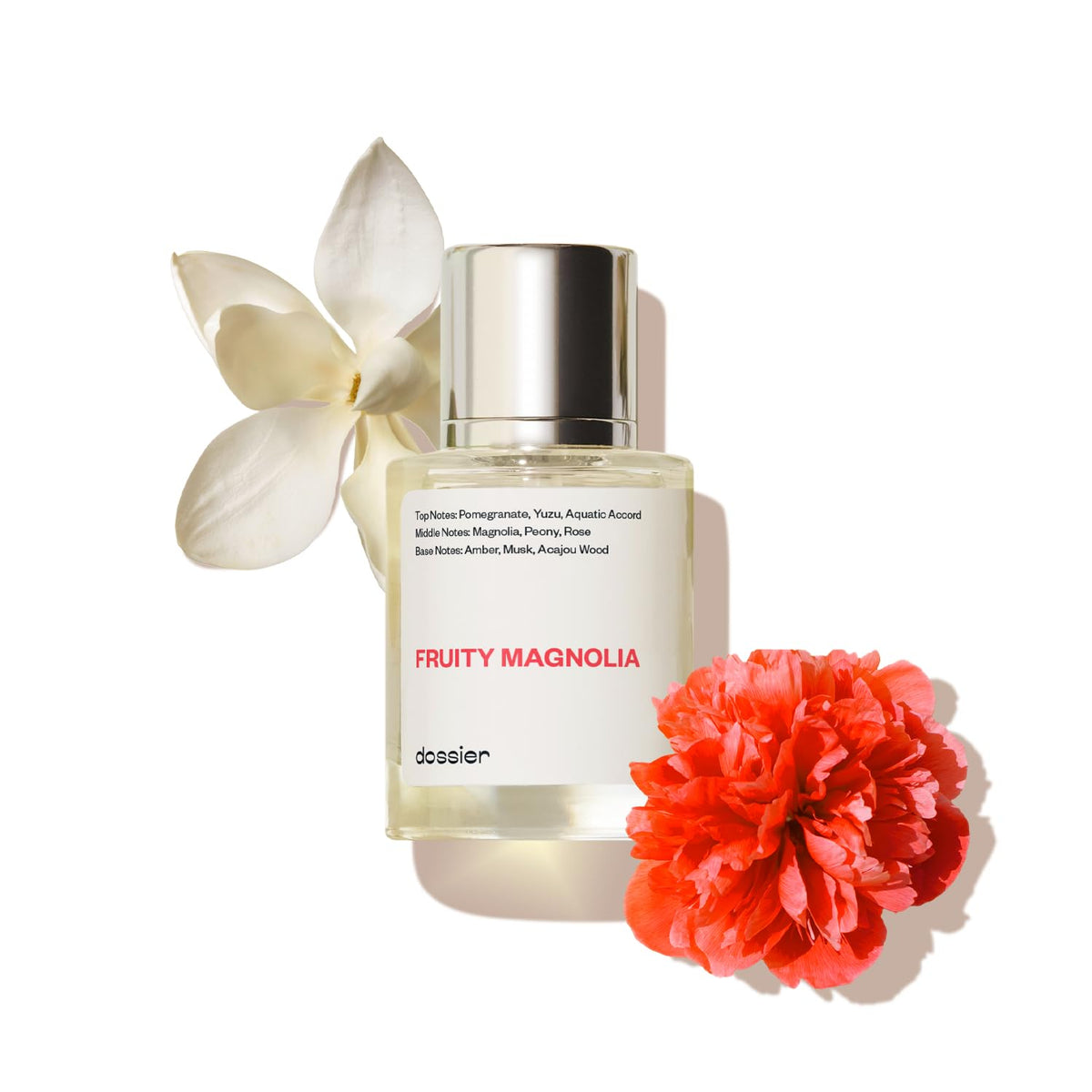 Dossier Fruity Magnolia bottle for everyday wear with a bright fruity-floral profile.