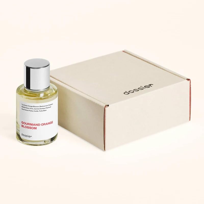 Dossier Gourmand Orange Blossom base notes deliver praline, vanilla, and tonka bean warmth.