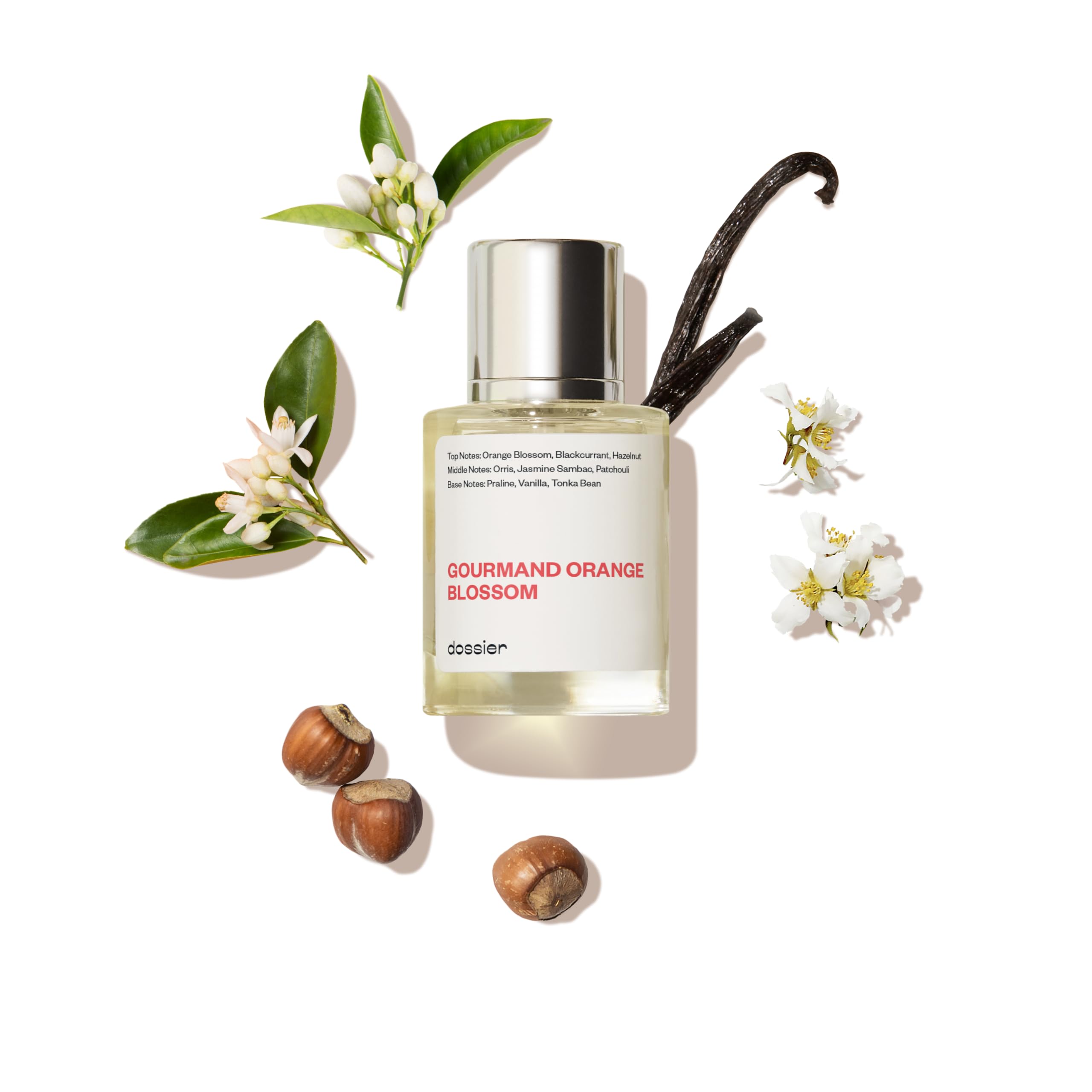 Dossier Gourmand Orange Blossom bottle shown for daily wear with a lasting fragrance.