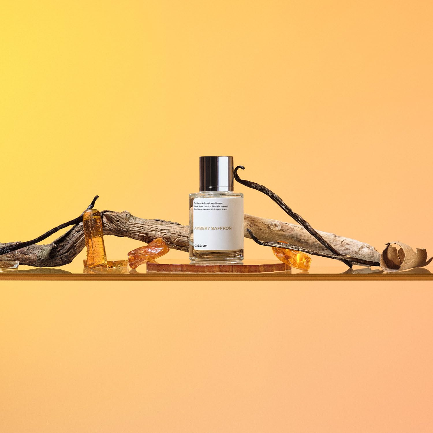 Dossier Ambery Saffron vegan, cruelty-free perfume bottle