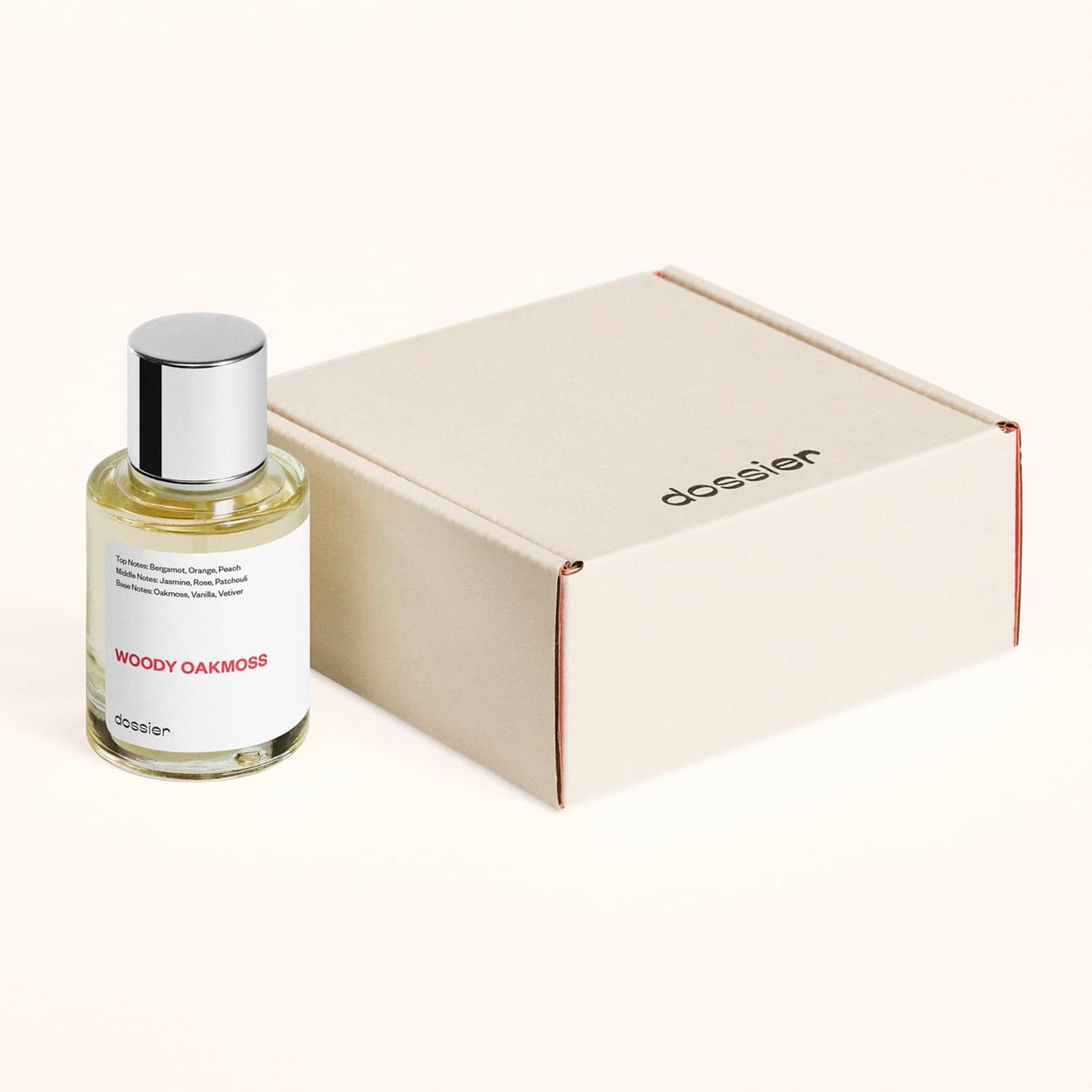 Dossier Woody Oakmoss ingredients list highlights vegan and paraben free formula