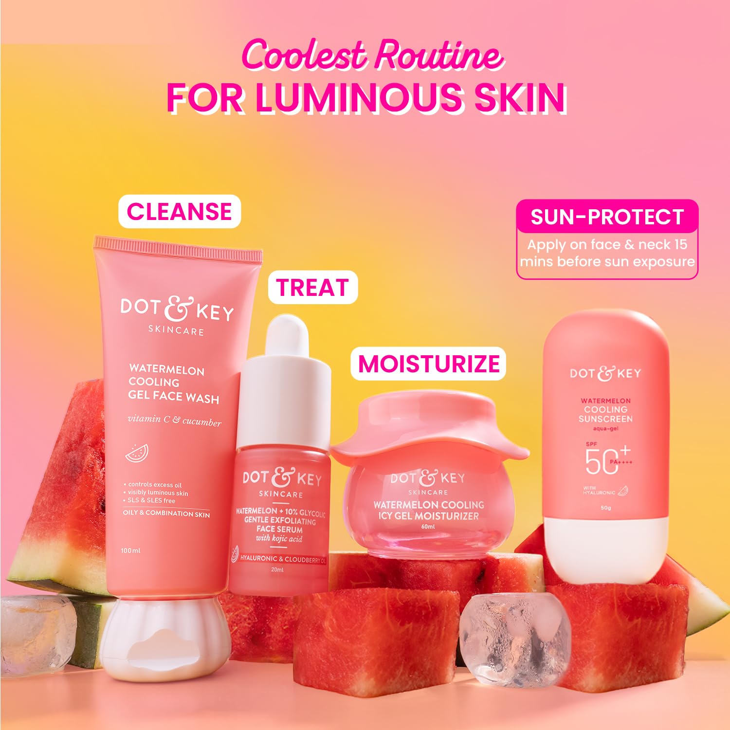 Dot & Key Watermelon Sunscreen travel-size packaging ready for outdoors