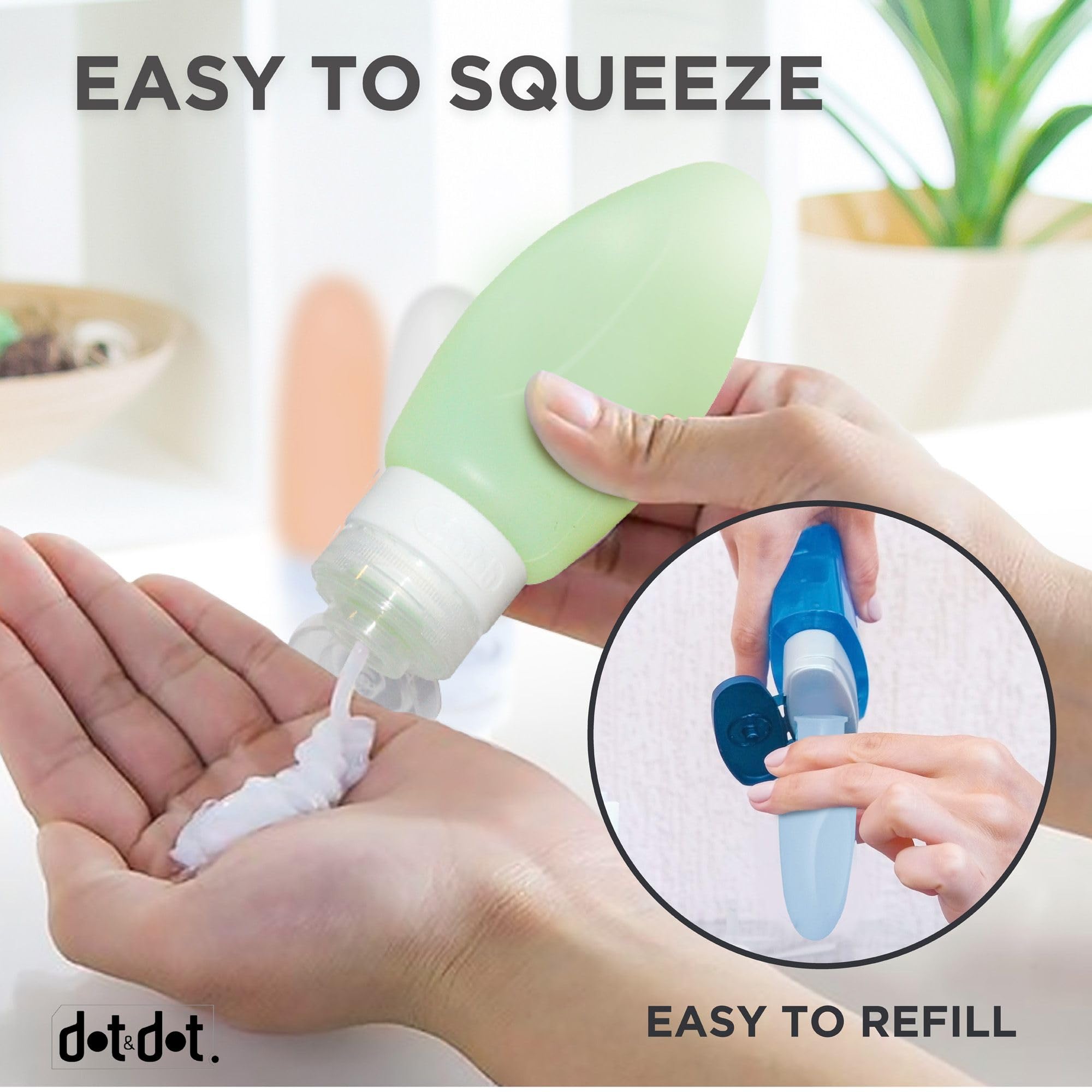 Dot&Dot four-color differentiable bottles help organize liquids.