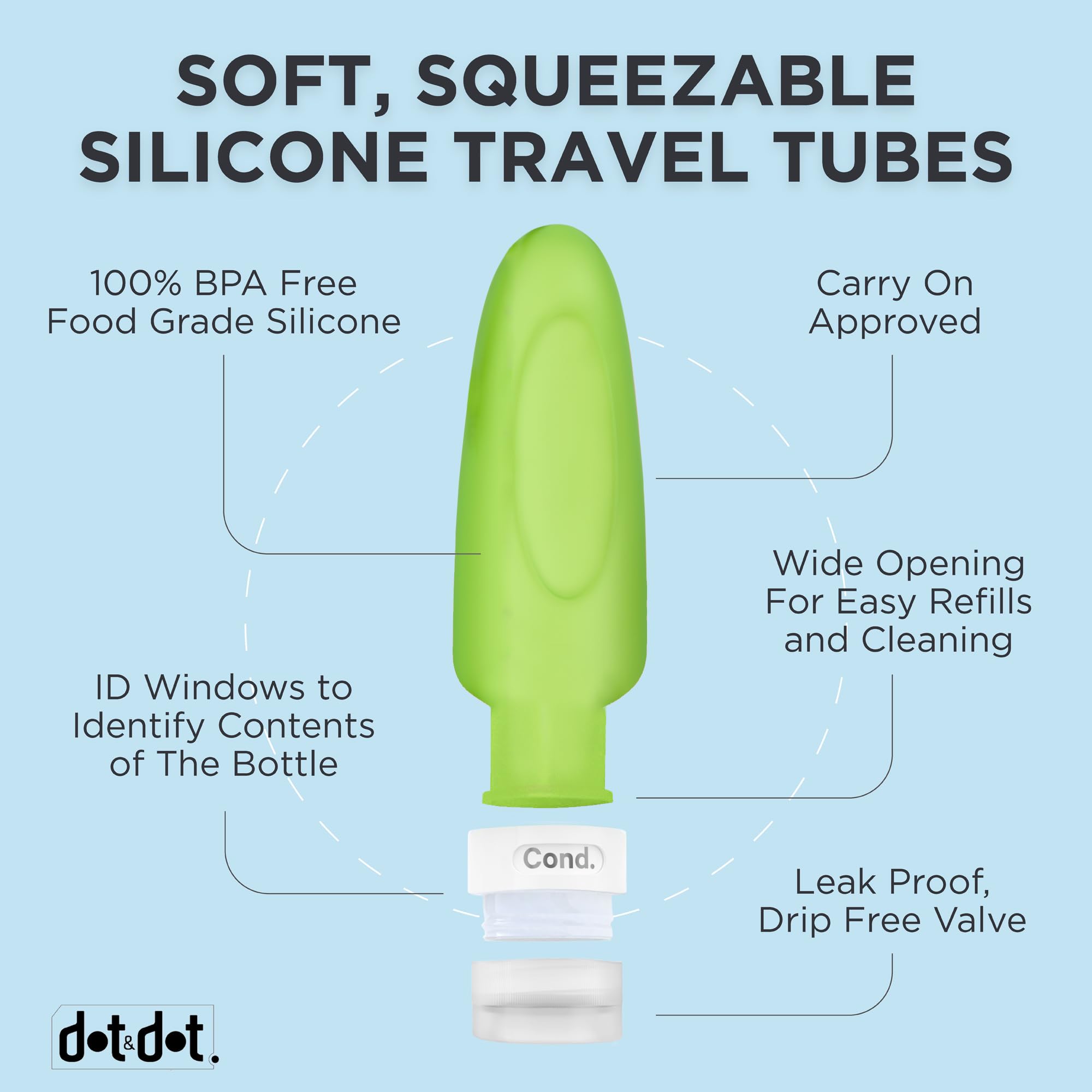 Dot&Dot TSA-approved 3oz bottles fit carry-ons.