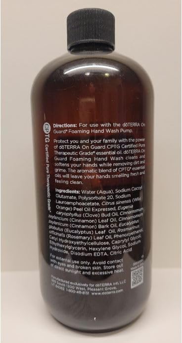 doTERRA On Guard foaming hand wash refill packaging highlighting sustainable, compact design